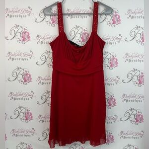 Le Chateau dress mini sequins sparkly flowy Scarlet Chemise y2k Lace Accents